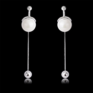 Picture of Low Price Platinum Plated Artificial Pearl Dangle Earrings from Trust-worthy Supplier