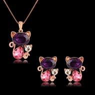 Picture of Casual Rose Gold Plated Necklace and Earring Set with Fast Shipping