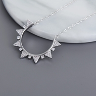 Picture of Shop Platinum Plated White Pendant Necklace with Wow Elements