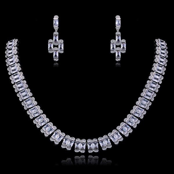 Picture of Impressive White Big Necklace and Earring Set with Low MOQ