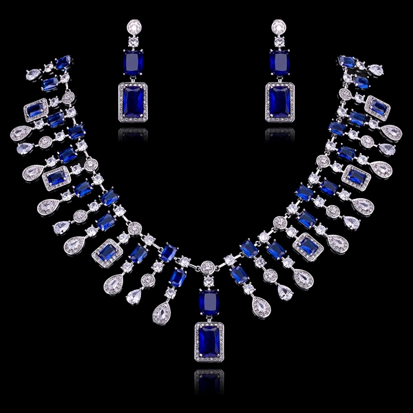 Picture of Most Popular Cubic Zirconia Luxury Necklace and Earring Set