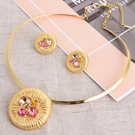 Picture of Stylish Big Dubai Necklace and Earring Set