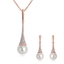 Show details for Great Value White Rose Gold Plated Necklace and Earring Set with Full Guarantee