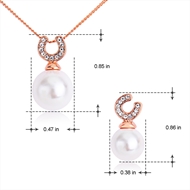 Picture of Most Popular Artificial Pearl Rose Gold Plated Necklace and Earring Set