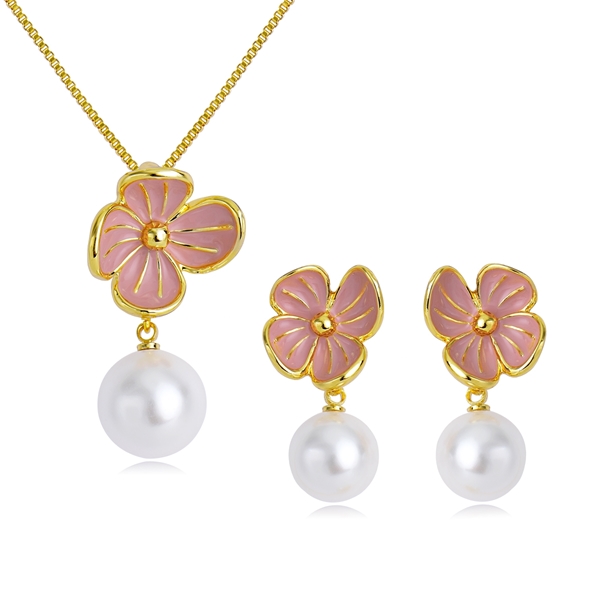 Picture of Hypoallergenic Gold Plated Classic Necklace and Earring Set with 3~7 Day Delivery