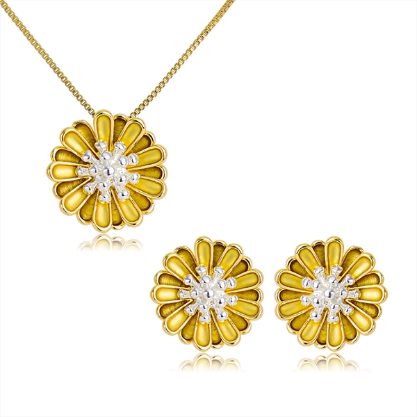 Picture of Great Value Yellow Gold Plated Necklace and Earring Set with Full Guarantee