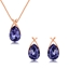 Show details for Buy Rose Gold Plated Purple Necklace and Earring Set with Low Cost