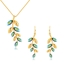 Show details for Charming Green Gold Plated Necklace and Earring Set at Great Low Price