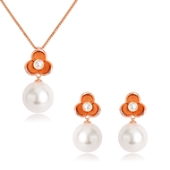 Picture of Purchase Rose Gold Plated White Necklace and Earring Set Exclusive Online