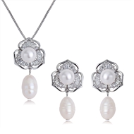 Picture of Fancy Flower Casual Necklace and Earring Set