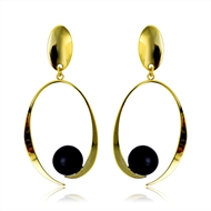 Picture of Most Popular Artificial Pearl Black Dangle Earrings