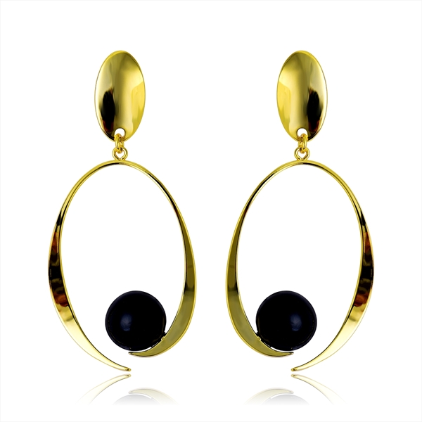 Picture of Most Popular Artificial Pearl Black Dangle Earrings