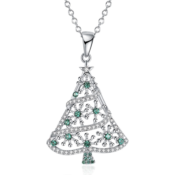 Picture of Unique Cubic Zirconia Platinum Plated Pendant Necklace