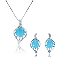 Picture of High Quality Sea Blue Small 2 Pieces Jewelry Sets