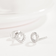 Picture of Inexpensive Platinum Plated Cubic Zirconia Stud Earrings with Member Discount