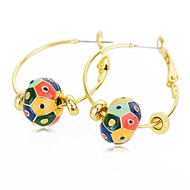 Picture of Purchase Gold Plated Enamel Hoop Earrings Exclusive Online