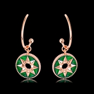 Picture of Classic Green Hoop Earrings of Original Design