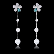 Picture of Zinc Alloy Flower Dangle Earrings at Super Low Price