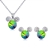 Picture of Sparkly Casual Platinum Plated Necklace and Earring Set