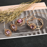 Show details for Popular Swarovski Element Purple 3 Piece Jewelry Set Show details for Popular Swarovski Element Purple 3 Piece Jewelry Set
