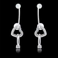 Picture of Delicate Platinum Plated Dangle Earrings Online Only