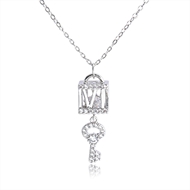 Picture of Attractive White Platinum Plated Pendant Necklace For Your Occasions