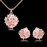 Picture of Exclusive Classic Rose Gold Plated Necklace and Earring Set with Full Guarantee