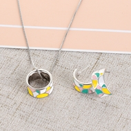 Picture of Top Enamel Colorful Necklace and Earring Set