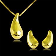 Picture of Copper or Brass Gold Plated Necklace and Earring Set at Unbeatable Price