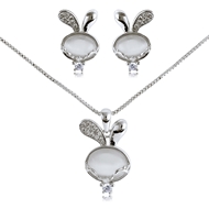 Picture of Good Quality Cubic Zirconia White Necklace and Earring Set