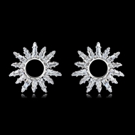 Picture of Reasonably Priced Platinum Plated Cubic Zirconia Stud Earrings from Reliable Manufacturer