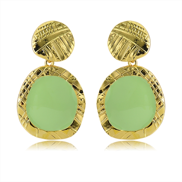 Picture of Distinctive Green Enamel Dangle Earrings As a Gift