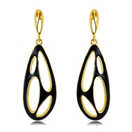 Picture of Hypoallergenic Gold Plated Enamel Dangle Earrings with Easy Return