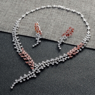 Show details for Copper or Brass Cubic Zirconia Necklace and Earring Set with Unbeatable Quality Show details for Copper or Brass Cubic Zirconia Necklace and Earring Set with Unbeatable Quality