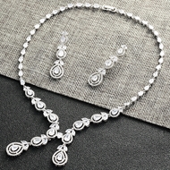 Show details for Casual Platinum Plated Necklace and Earring Set with Speedy Delivery Show details for Casual Platinum Plated Necklace and Earring Set with Speedy Delivery