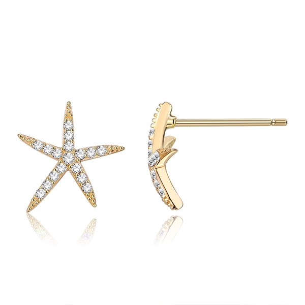 Picture of Reasonably Priced Gold Plated 925 Sterling Silver Stud Earrings from Reliable Manufacturer