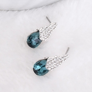 Picture of Eye-Catching Blue Artificial Crystal Stud Earrings with Member Discount