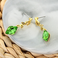 Picture of Bulk Gold Plated Green Dangle Earrings Exclusive Online