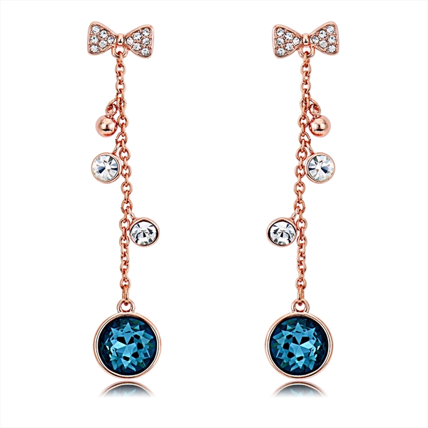 Picture of Great Artificial Crystal Blue Dangle Earrings