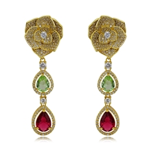 Show details for Copper or Brass Gold Plated Dangle Earrings From Reliable Factory