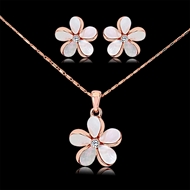 Picture of Bulk Rose Gold Plated Zinc Alloy Necklace and Earring Set with No-Risk Return