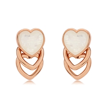 Show details for Designer Rose Gold Plated Shell Stud Earrings with No-Risk Return