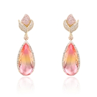 Picture of Irresistible Pink Gold Plated Dangle Earrings For Your Occasions