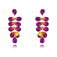 Picture of Attractive Purple Gold Plated Dangle Earrings For Your Occasions