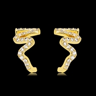 Picture of Nice Cubic Zirconia Gold Plated Stud Earrings