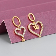 Picture of Origninal Love & Heart Gold Plated Dangle Earrings