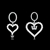 Picture of New Cubic Zirconia Love & Heart Dangle Earrings