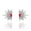 Show details for Buy Platinum Plated Red Big Stud Earrings with Wow Elements