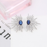 Picture of Luxury Blue Big Stud Earrings Online Only