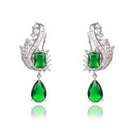 Picture of Attractive Green Copper or Brass Dangle Earrings Factory Direct Supply